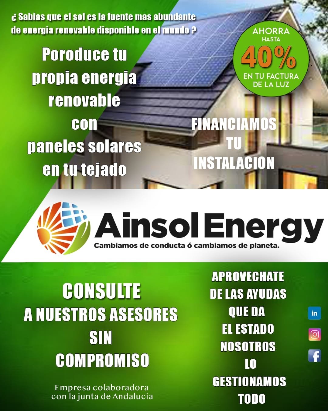 Paneles solares instalados en cubierta — ahorra hasta un 100% en tu factura de la luz